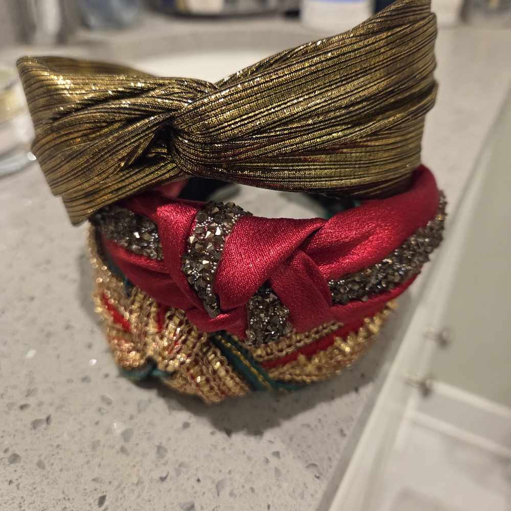 Elegant Gold and Red Headbands